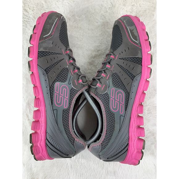 Skechers Flex Women's Slip-On Sneakers Gray/Pink Size 9 22142 - Picture 5 of 8